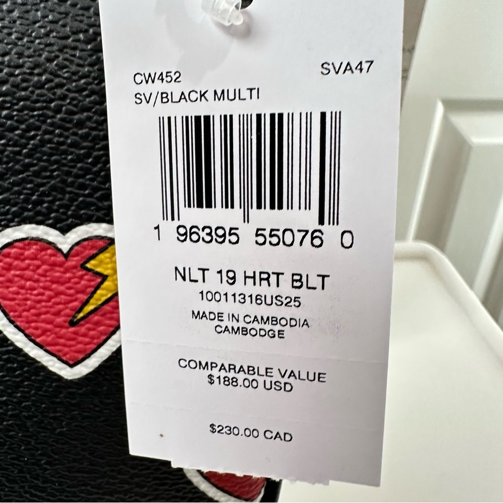 New Coach CW452 Nolita 19 With Heart Bolt Print Black Multi - Picture 10 of 12